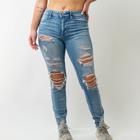 American Eagle Outfitters Denim - AEO Ripped & Thrashed Jegging Jeans Super Stretch X